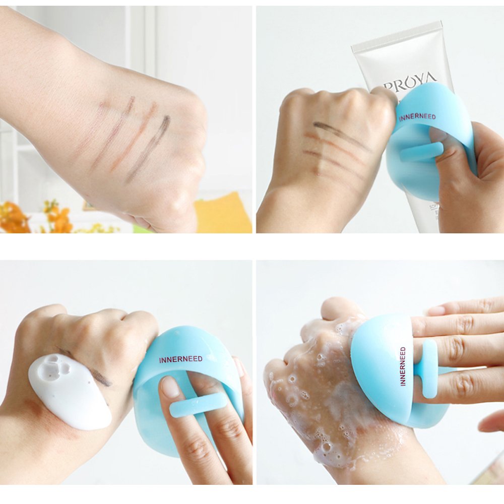 INNERNEED Super Soft Silicone Face Cleanser and Massager Brush Manual Facial Cleansing Brush Handheld Mat Scrubber For Sensitive, Delicate, Dry Skin (Pack of 4) - Image 5